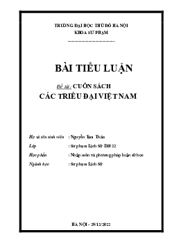 Tiểu luận "Cuốn sách các triều đại Việt Nam"