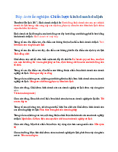 Đáp án trắc  môn Chiến lược kinh doanh du lịch   | Trường đại học kinh doanh và công nghệ Hà Nội