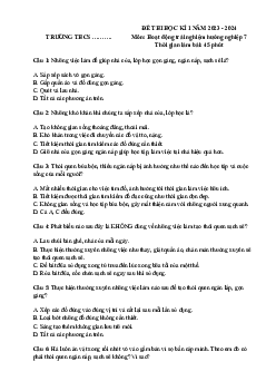 Đề thi học kì 1 môn Hoạt động trải nghiệm hướng nghiệp 7 năm 2023 - 2024 sách Chân trời sáng tạo - Đề 1