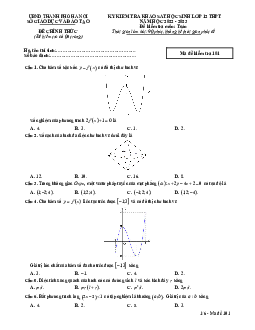 Đề thi thử THPT Quốc gia năm 2023 môn Toán Sở GD&ĐT Hà Nội (có đáp án)