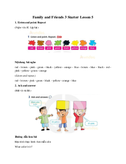 Family and Friends 3 Starter Lesson 5