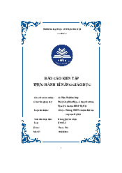 Báo cáo kiến tập thực hành kỹ năng giáo dục | Trường Đại học Sư phạm Hà Nội