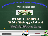 Giáo án điện tử Toán 3 Chương 1 Cánh diều: Bảng chia 8 (tiết 1)