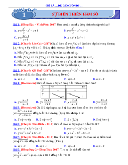 Bài tập trắc nghiệm chuyên đề hàm số – Nguyễn Khánh Nguyên Toán 12