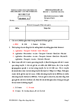 Nhập môn mạng máy tính đề ôn tập có giải chi tiết | Trường Đại học CNTT Thành Phố Hồ Chí Minh
