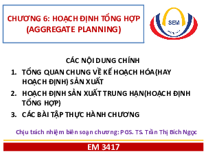 Chương 6: Hoạch định tổng hợp | Bài giảng Power Point học phần Quản lí sản xuất | Đại học Bách Khoa Hà Nội