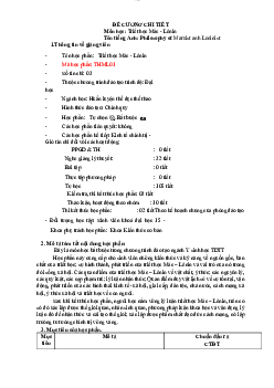 Đề cương chi tiết môn Triết học Mác - Lênin