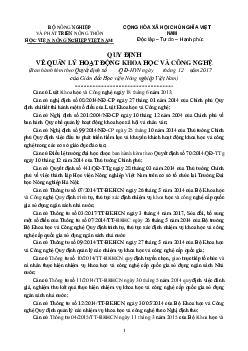 Quy định về Quản lý Hoạt động Khoa học và Công nghệ tại Học viện Nông nghiệp Việt Nam | Học viện Nông nghiệp Việt Nam