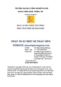 Phân tích thiết kế phần mềm website nhasachphuongnam.com - Đại học Công nghiệp Hà Nội