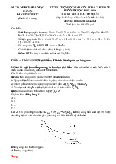 Đề Thi HSG Hóa 9 Sở GD Hà Nội 2025-2026 Có Đáp Án