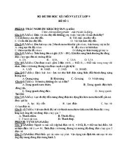 Bộ đề thi học kì 1 môn Vật lý lớp 9 năm học 2023 - 2024