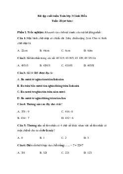 Phiếu bài tập cuối tuần Toán lớp 3 - Tuần 28 ( cơ bản ) |  Cánh Diều