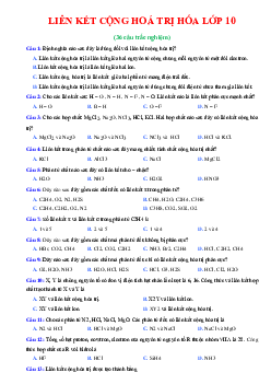 Bài tập trắc nghiệm liên kết cộng hóa trị Hóa 10 (có đáp án)