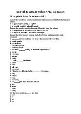 Bộ 9 đề thi giữa kì 1 tiếng Anh 7 có đáp án