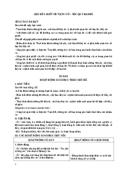 Giáo án Hoạt động trải nghiệm lớp 4 Chủ đề 3 | Chân trời sáng tạo