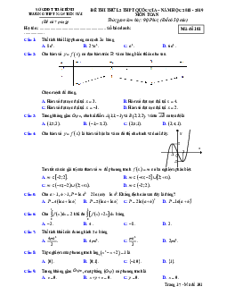 Đề thi thử Toán THPTQG 2019 lần 2 trường THPT Nam Tiền Hải – Thái Bình