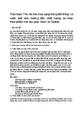 Tiểu luận: Tồn dư kim loại nặng trong đất trồng và nước tưới ảnh hưởng đến chất lượng an toàn thực phẩm của rau quả( Asen và Cadmi) Môn: An toàn thực phẩm | Trường: Học Viện nông nghiệp Việt Nam