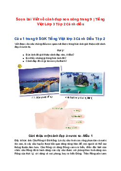 Soạn bài Viết về cảnh đẹp non sông trang 9 | Tiếng Việt Lớp 3 Tập 2 Cánh diều
