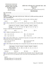 Đề cuối học kỳ 1 Toán 11 năm 2024 – 2025 trường chuyên Lê Hồng Phong – TP HCM