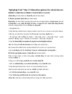 Ngữ pháp Unit 7: Education options for school-leavers | Tiếng anh 11 Global Success