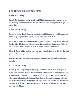 Tài liệu về thị trường sản phẩm trong nước môn Kinh tế học đại cương | Đại học Thăng Long