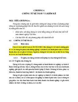 Lý thuyết Chương 6 :Chứng từ kế toán và kiểm kê