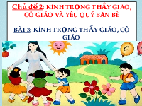 Giáo án điện tử Đạo đức 2 Bài 3 Kết nối tri thức: Kính trọng thầy giáo, cô giáo