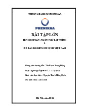 Booking du lịch Việt Nam | Bài tập lớn học phần Ngôn ngữ lập trình 1 | Trường Đại học Phenikaa