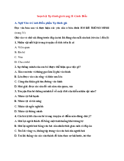 Soạn bài Tự đánh giá trang 31 | Ngữ Văn 6 Cánh Diều