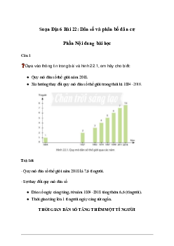 Giải Địa lí lớp 6 Bài 22: Dân số và phân bố dân cư - Chân Trời Sáng Tạo