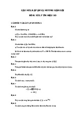 Câu hỏi, đáp án và hướng dẫn giải môn Xử lý tín hiệu số | Học viện Công Nghệ Bưu Chính Viễn Thông