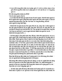 Sự khác nhau cơ bản giữa đối tượng điều chỉnh của tư pháp quốc tế với Luật dân sự và Công pháp quốc tế học phần Luật hiến pháp