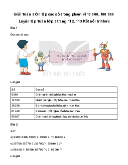 Giải Toán 3 Bài 76: Ôn tập các số trong phạm vi 10 000, 100 000 | Kết nối tri thức