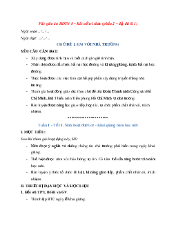 Giáo án Hoạt động trải nghiệm 8 kì 1 | Kết nối tri thức