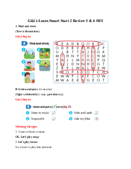 Giải SBT i-Learn Smart Start 2 Review 5 & 6