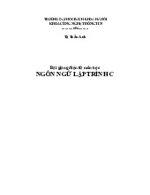 Bài giảng điện tử môn Ngôn ngữ lập trình | Trường Đại học Bách Khoa Hà Nội