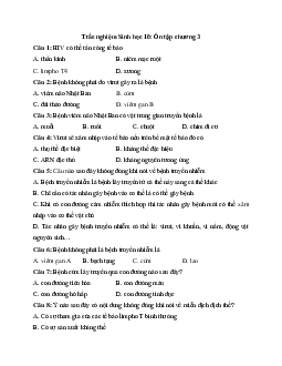 Trắc nghiệm Sinh học 10: Ôn tập chương 3 | Kết nối tri thức