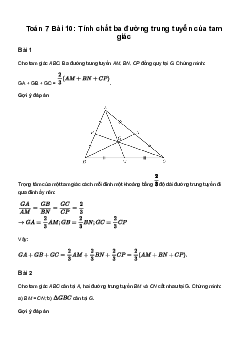 Giải Toán 7 Bài 10: Tính chất ba đường trung tuyến của tam giác | Cánh diều