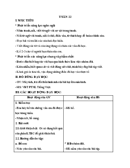 Tuần 22 | Giáo án buổi 2 Tiếng Việt học kì 1 | Cánh diều