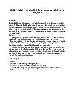Địa lý 11 Chân trời sáng tạo bài 8: Tự nhiên, dân cư, xã hội, và kinh tế Mỹ Latinh