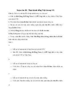 Soạn bài Thực hành tiếng Việt trang 15 -  Ngữ Văn 10 Chân trời sáng tạo