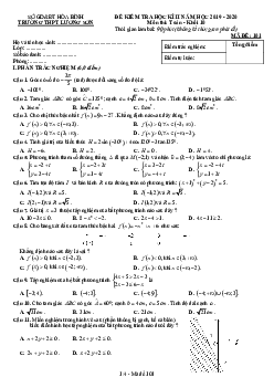 Đề thi HK2 Toán 10 năm học 2019 – 2020 trường THPT Lương Sơn – Hòa Bình