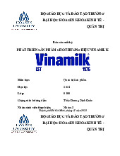 Phát triển sản phẩm cho thương hiệu Vinamilk | Báo cáo cuối kỳ Quản trị Sản phẩm