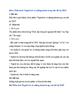 Phân tích “Người trẻ và những hành trang vào thế kỷ XXI” | Văn mẫu 11 Chân trời sáng tạo