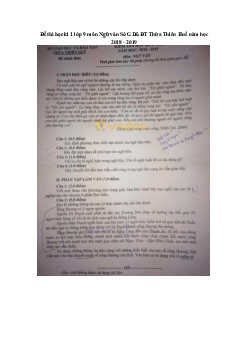 Đề thi học kì 1 lớp 9 môn Ngữ văn Sở GD&ĐT Thừa Thiên Huế năm học 2018 - 2019