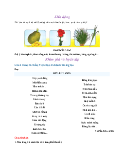 Giải SGK môn Tiếng việt 2 -  Bài 3: Mùa lúa chín | Chân trời sáng tạo