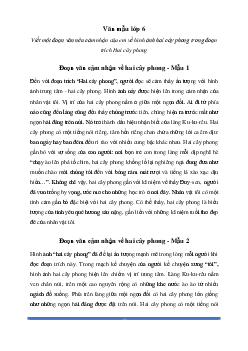 Văn mẫu lớp 6: Viết đoạn văn cảm nhận về hình ảnh hai cây phong (2 mẫu) - Chân Trời Sáng Tạo