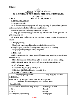Giáo án Toán 3 Kết nối tri thức tuần 2
