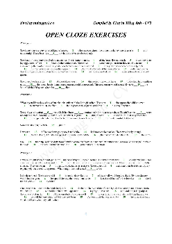 (Compiled by Chuyên Tiếng Anh - CVT) Open cloze exercises