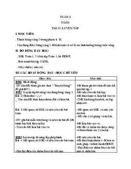 Giáo án Toán 1 - Tuần 8 | sách Vì sự bình đẳng và dân chủ trong giáo dục